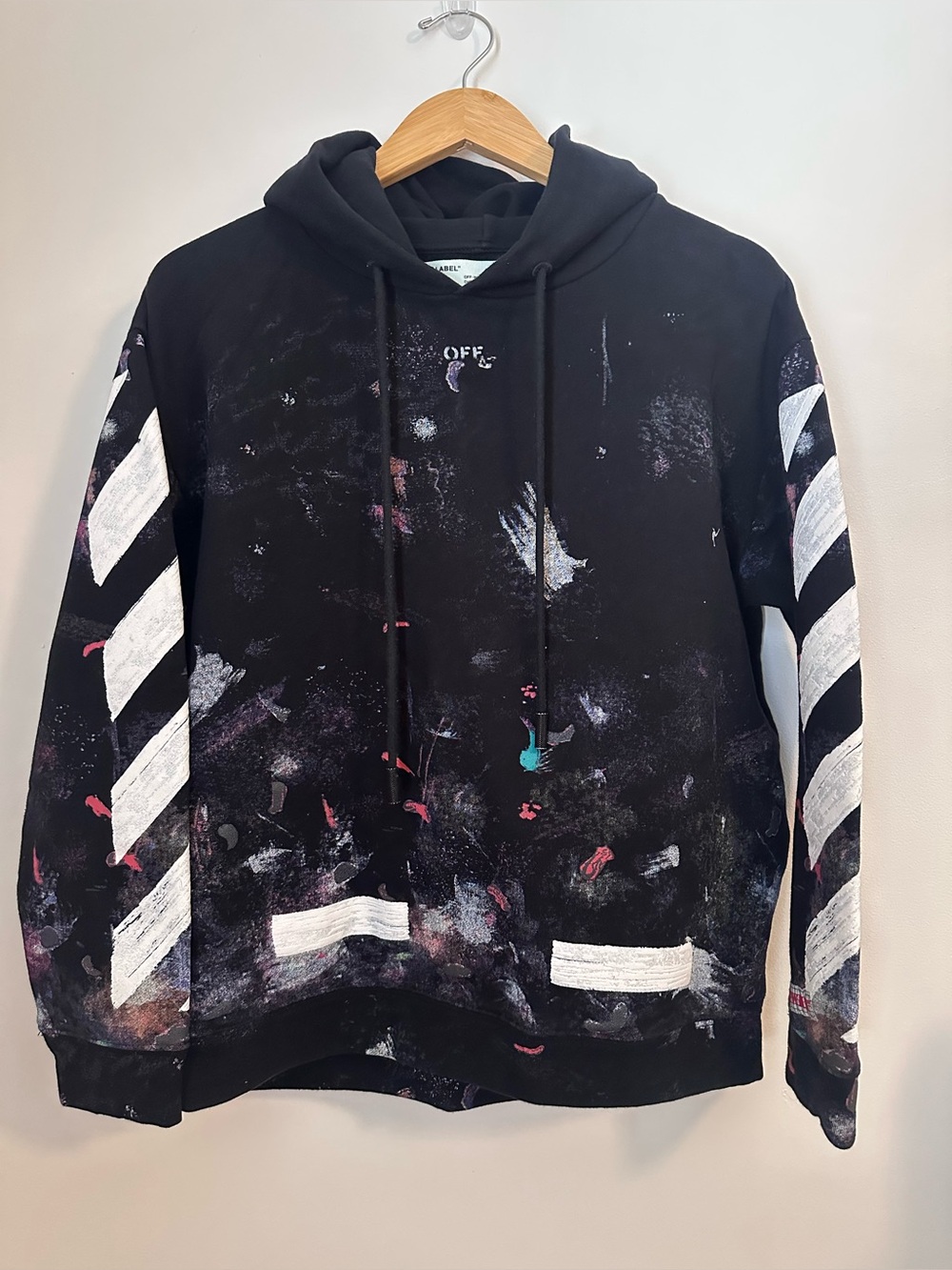Off-White Virgil Abloh “Seeing Things” Black Multi-color Hoodie Size S
